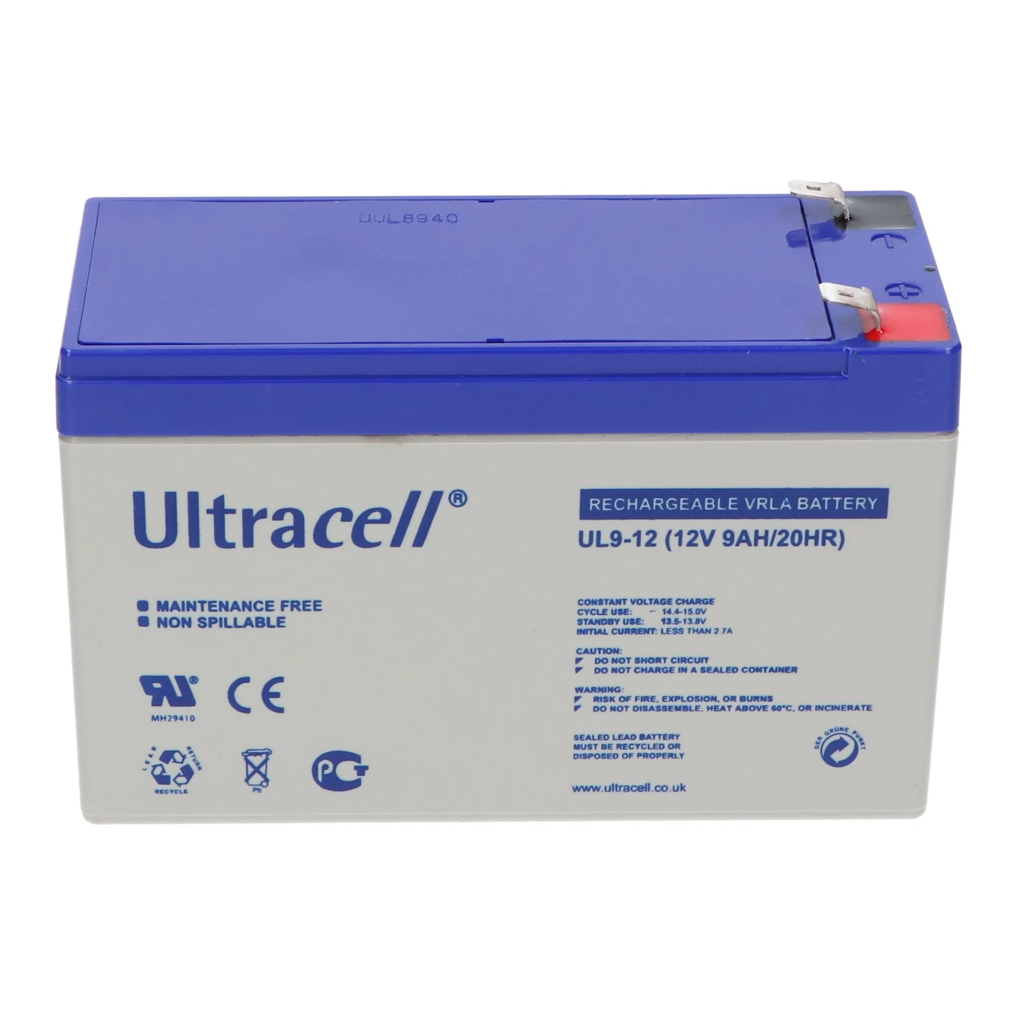 Ultracell Acumulator etans tip gel 12V-9A, dimensiuni 151 x 65 x h 94 mm, T2