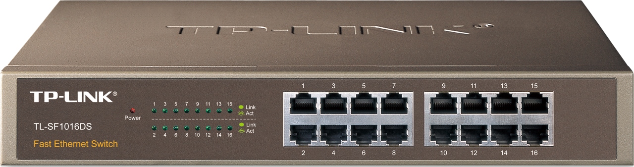TP-Link TL-SF1016DS - Switch 16-port 10/100M, 13-inch steel case