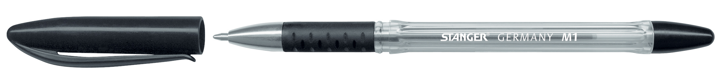 Stanger Pix negru varf mediu grip cauciucat corp cristal