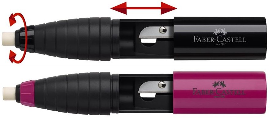 Faber-Castell Ascutitoare cu radiera si grip ergonomic