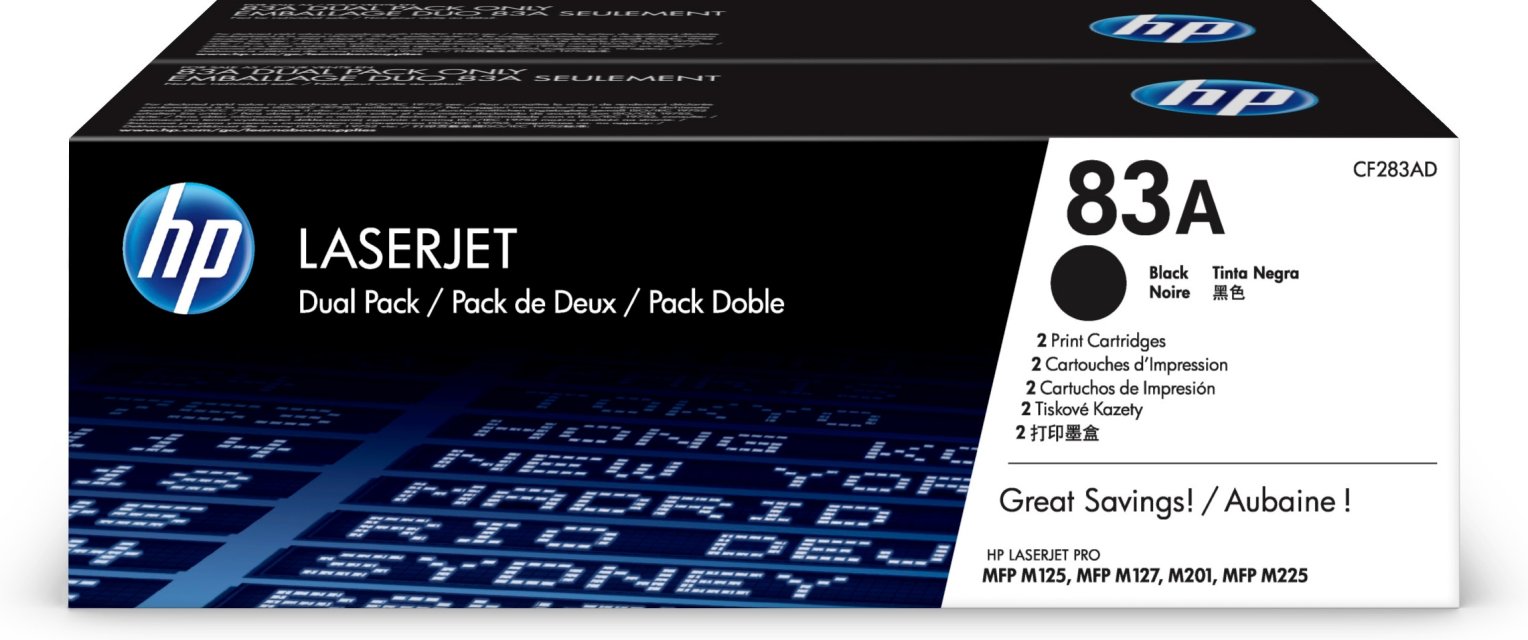 HP CF283AD Set 2 cartuse toner negru No.83A original CF283A, 2x1.5k
