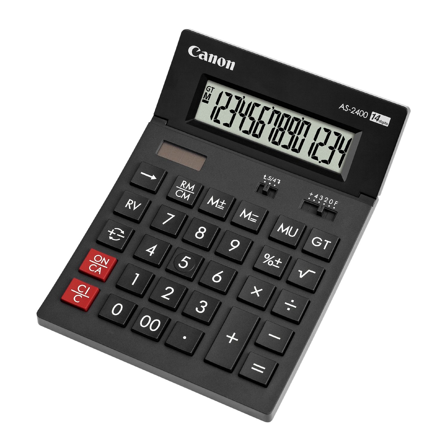 Canon Calculator birou 14 digiti display rabatabil taste mari dual power