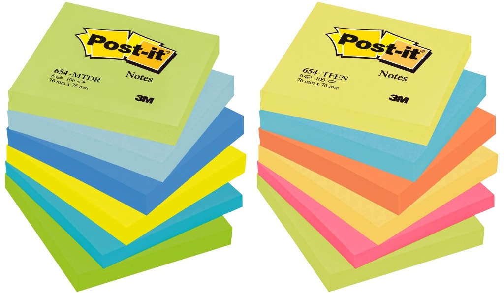 3M Notes adeziv Post-it 76x76mm 100 file culori neon