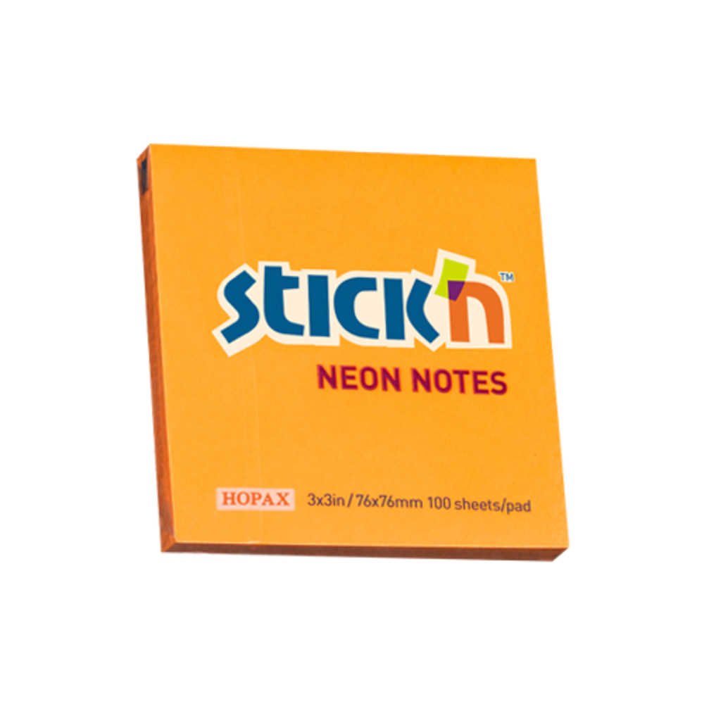 Hopax Notes adeziv 76x76mm 100 file portocaliu neon