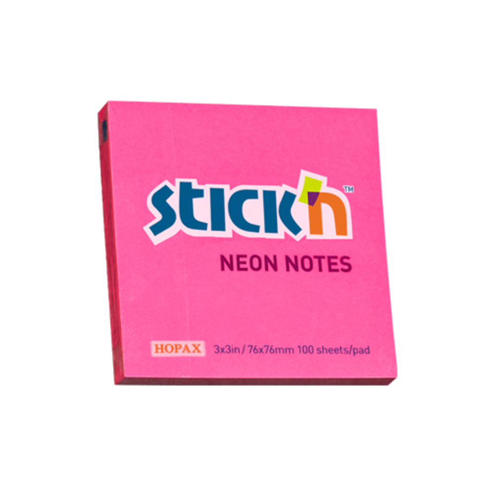 Hopax Notes adeziv 76x76mm 100 file roz neon