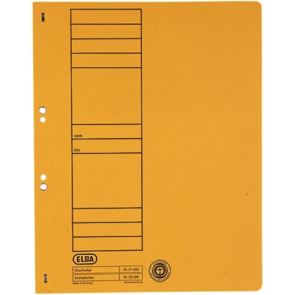 Elba Dosar incopciat A4 capse 1/1 Premium galben