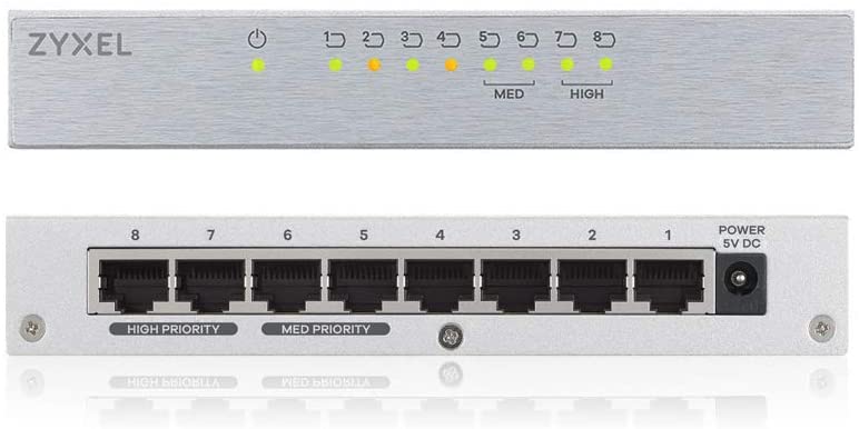 Zyxel Switch Gigabit GS-108B V3 cu 8 porturi, carcasa metalica