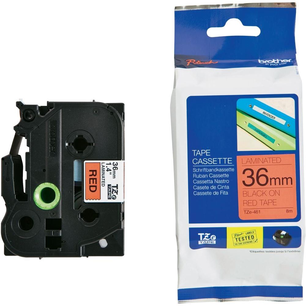 Brother Banda laminata TZe-461 36mm 8m negru pe rosu