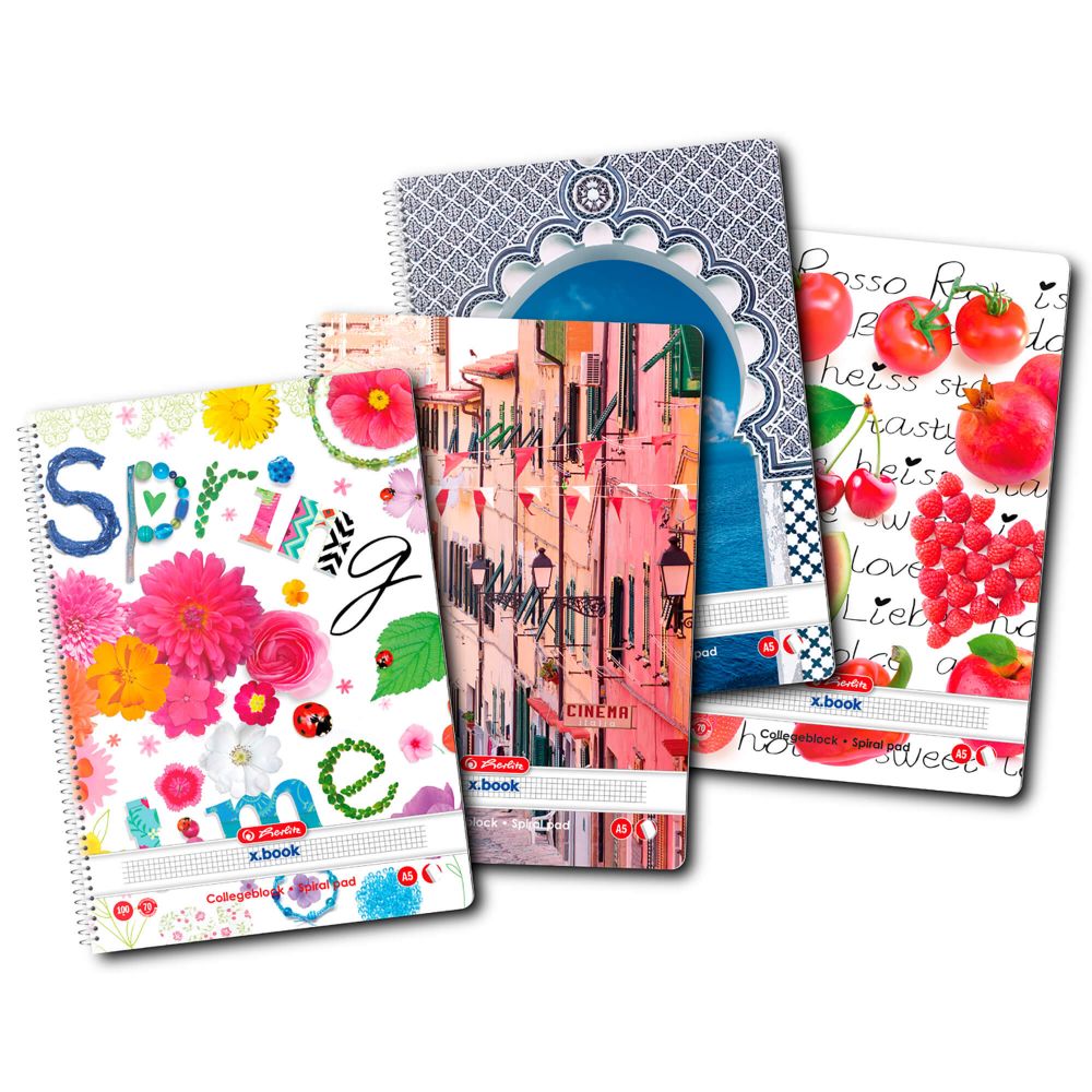 Herlitz Caiet A5 dictando 100 file spirala policromie