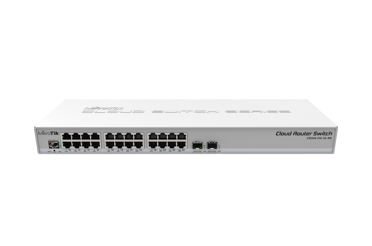 MikroTik CRS326-24G-2S+RM L5 800MHz CPU 512MB 24xGLAN 2xSFP+ 1U Rackmount