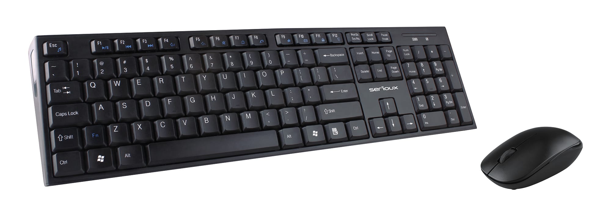 Serioux Kit Tastatura US layout, multimedia + Mouse mouse optic 1200dpi, wireless 2.4GHz