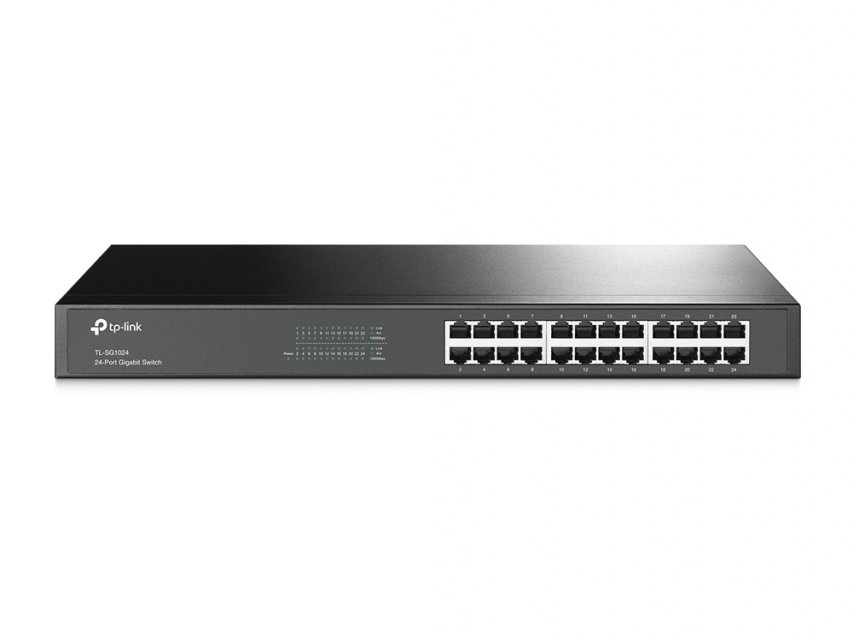 TP-Link 24-port Gigabit Desktop/Rachmount Switch, 24 10/100/1000M RJ45 ports, 13-inch