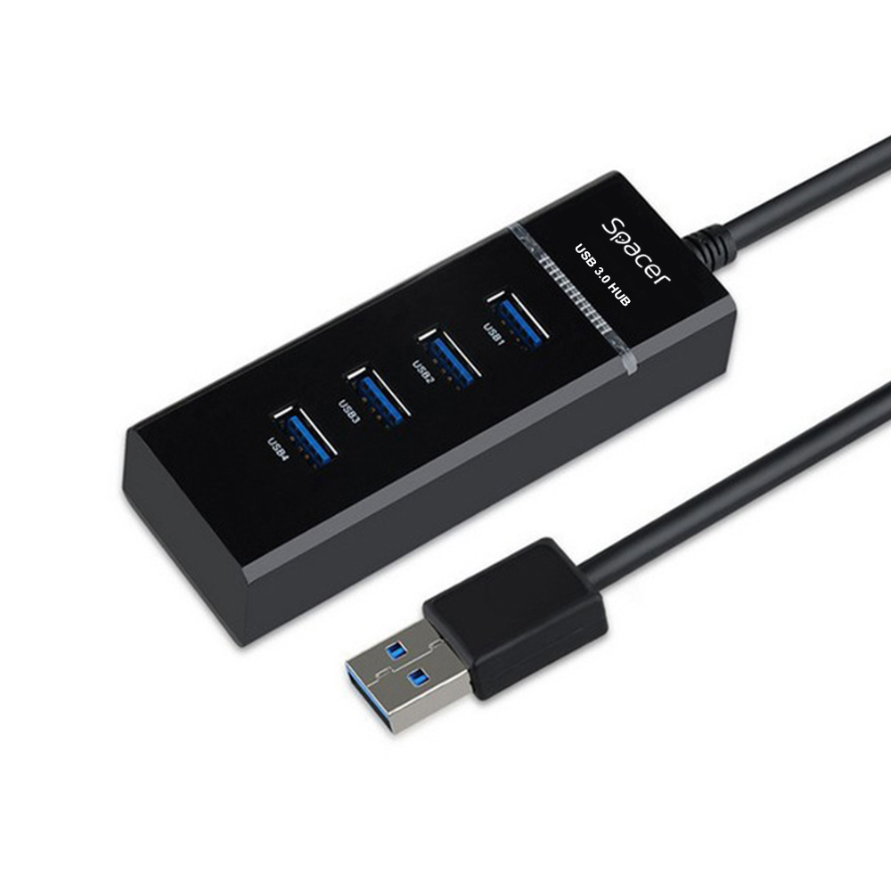 Spacer Hub USB 4 porturi USB-A 3.0, negru