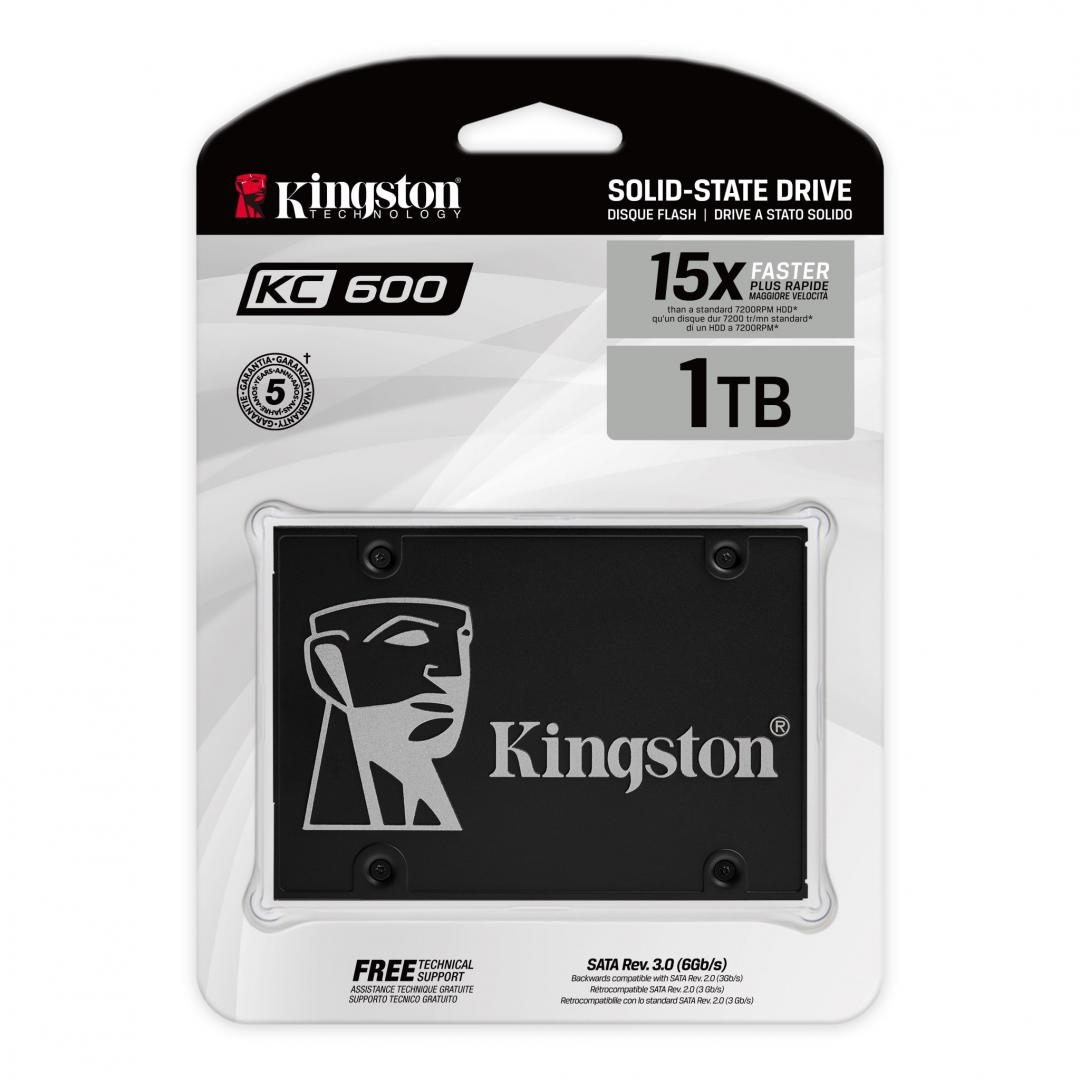 KINGSTON KC600 1024GB SSD, 2.5” 7mm, SATA 6 Gb/s, Read/Write: 550 / 520 MB/s,