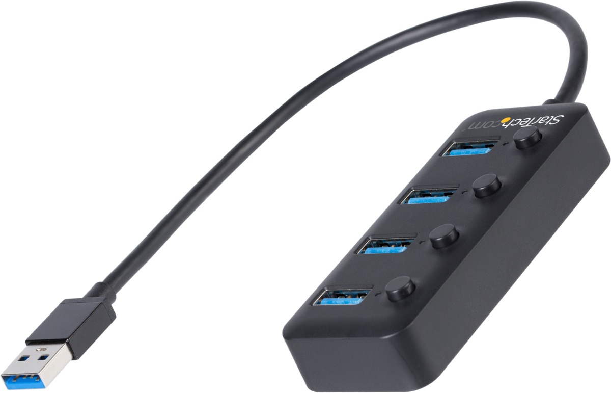 StarTech Hub USB-A 4 porturi cu buton on/off individual USB 3.2/3.1 Gen 1 - 5Gbps