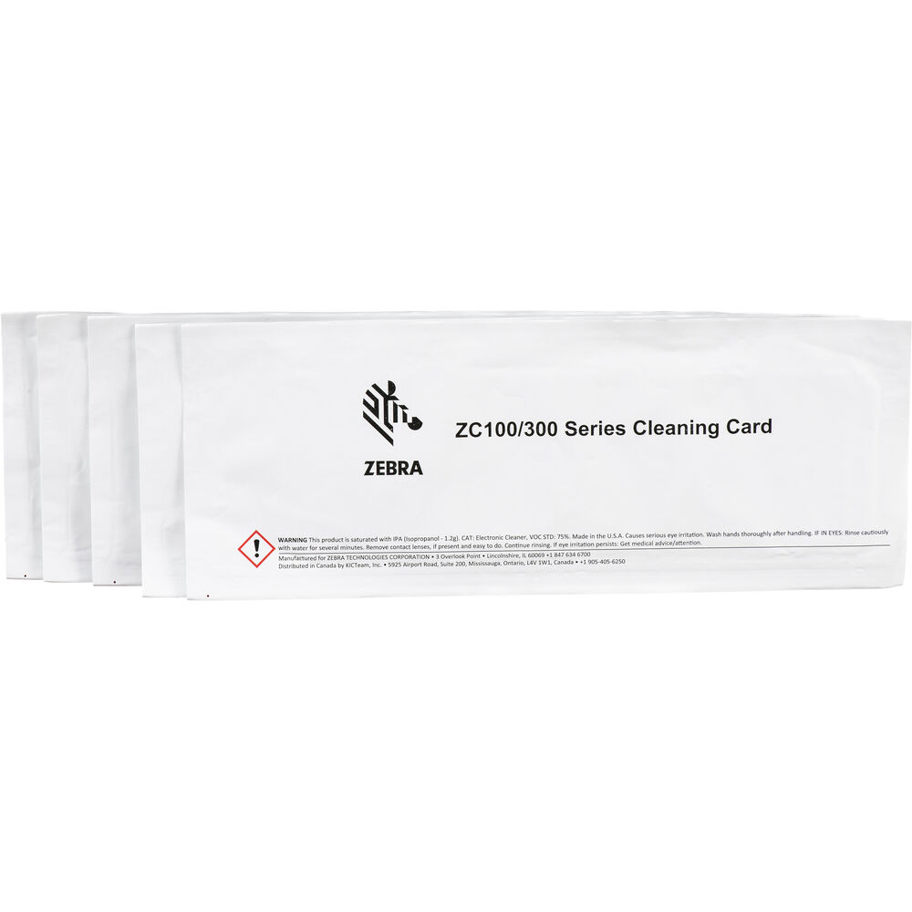 Zebra Cleaning Card Kit ZC100/ZC300 5 carduri
