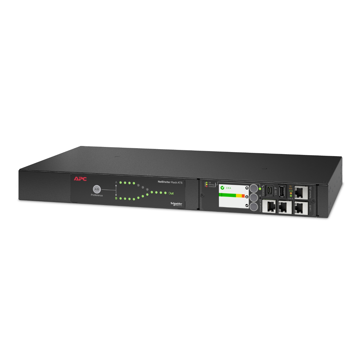 APC Netshelter Rack Automatic Transfer Switch, 1U, 10A, 230V, C14 IN, 12 C13 OUT