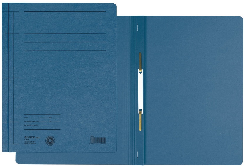 Leitz Dosar A4 Premium cu sina, 250 coli, albastru, reciclat