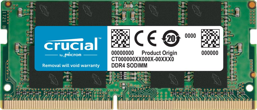 Crucial SODIMM 16GB DDR4-3200, 3200MHz, CL22, 1.2V, Unbuffered