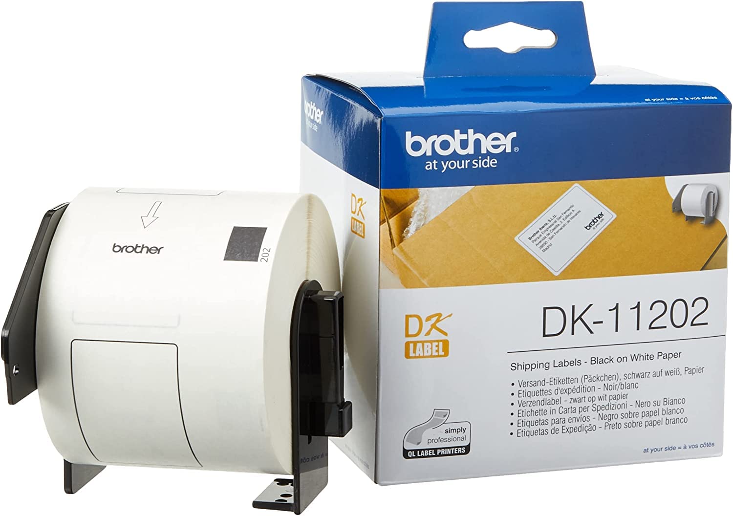 Brother Etichete colete DK11202 62x100mm, 300/rola, negru pe alb