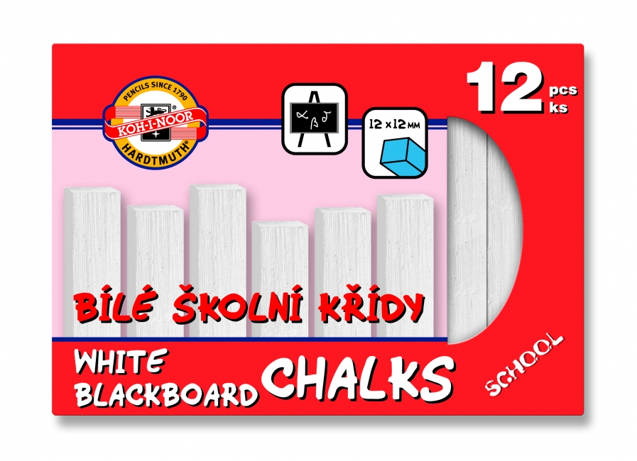 Koh-I-Noor Creta scolara alba 111505, 12 bucati, 12 x 12 x 100 mm
