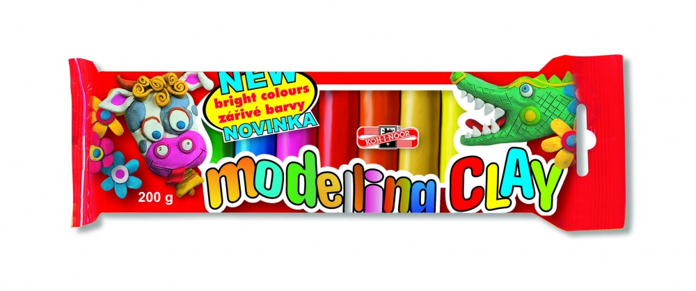 Koh-I-Noor Plastilina 10 culori 200g tavita plastic