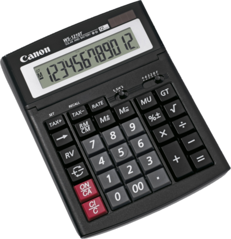 Canon Calculator birou 12 digiti display rabatabil taste mari dual power