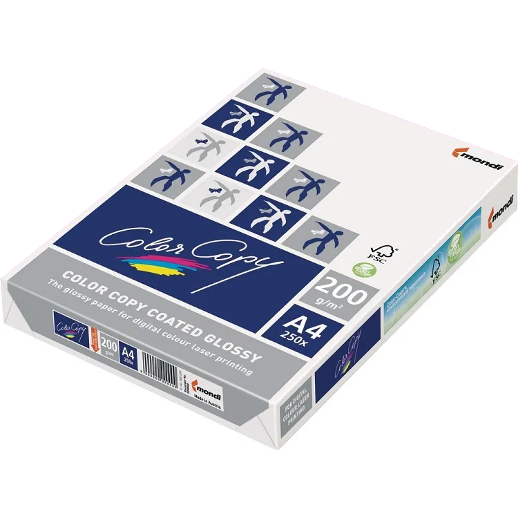 Mondi Carton A4 lucios 200g/mp Color Copy, top 250 coli