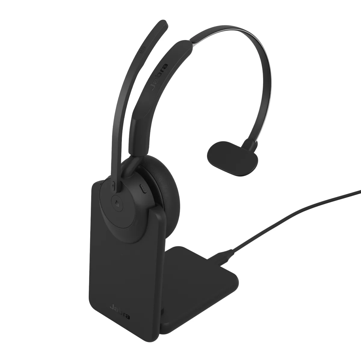 Jabra Casca Evolve3 45 Teams mono USB-C Link 390c, stand incarcare