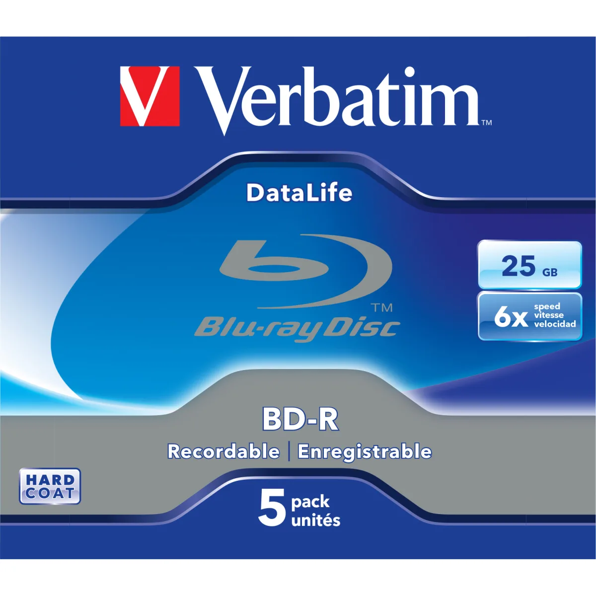 Verbatim BD-R SL 6x 25GB, disc Blu-Ray Jewel Case angle
