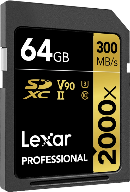 Lexar SDXC Pro 2000X UHS-II U3 R300/W260 (V90) 64GB lifestyle