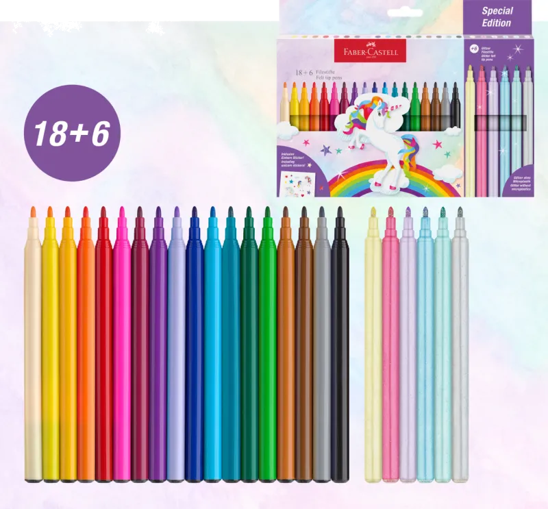 Faber-Castell Carioci 24 culori tema unicorni