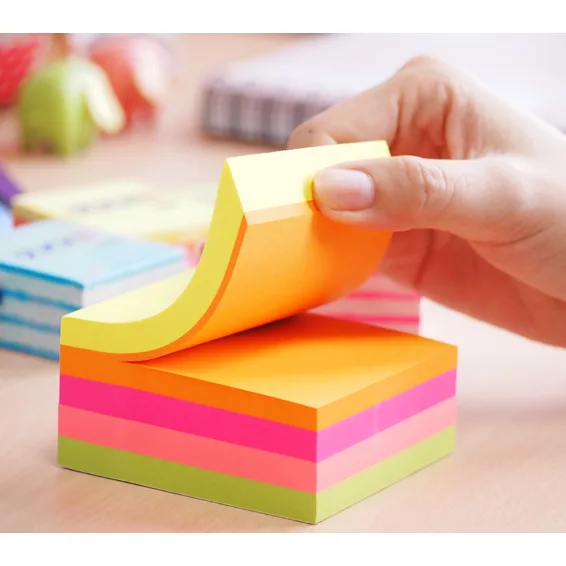Hopax Cub notes adeziv 76x76mm 400 file culori neon