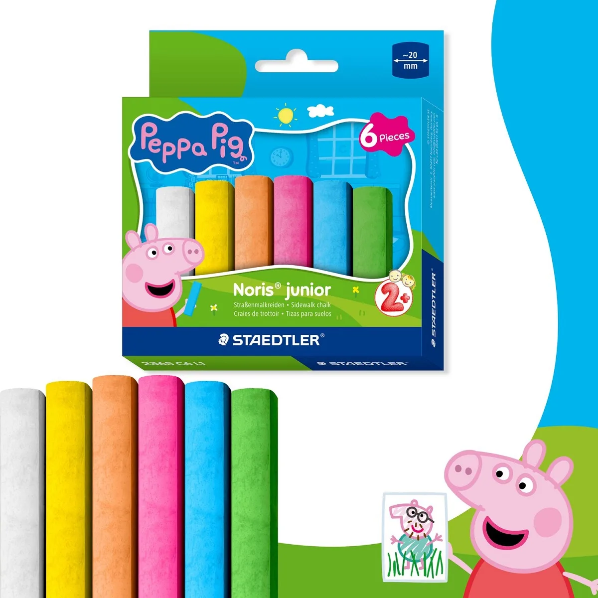 Staedtler Peppa Pig creta asfalt jumbo, set 6 culori