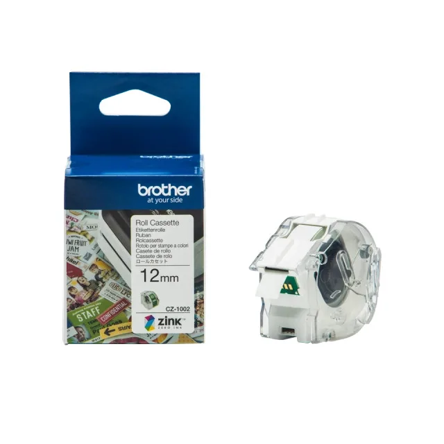 Brother Banda continua color CZ-1002 12mm 5m hartie alba