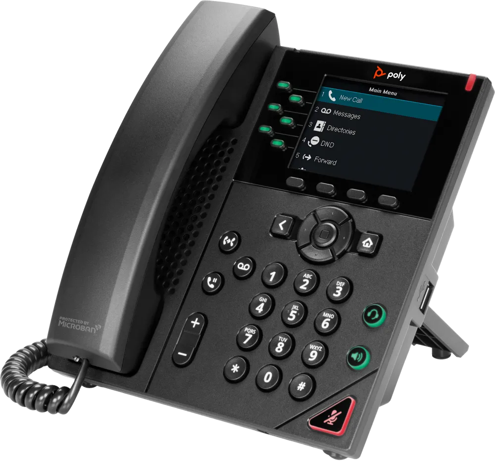 HP Poly VVX 350 6-Line IP Phone and PoE-enabled GSA/TAA No localization 