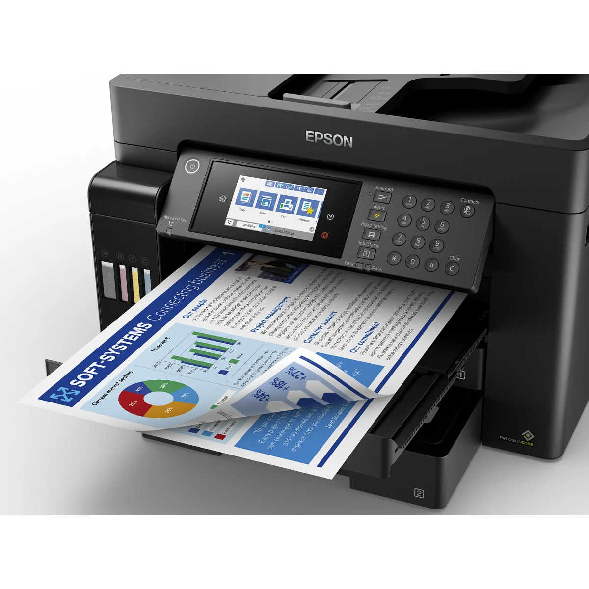 Epson EcoTank L15150 multifunctional CISS A3+ fax C11CH72402 angle