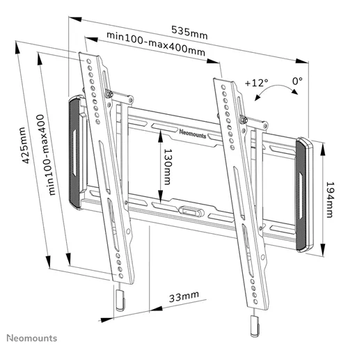 Neomounts NM Screen TV Wall Mount Tilt 32"-65" 