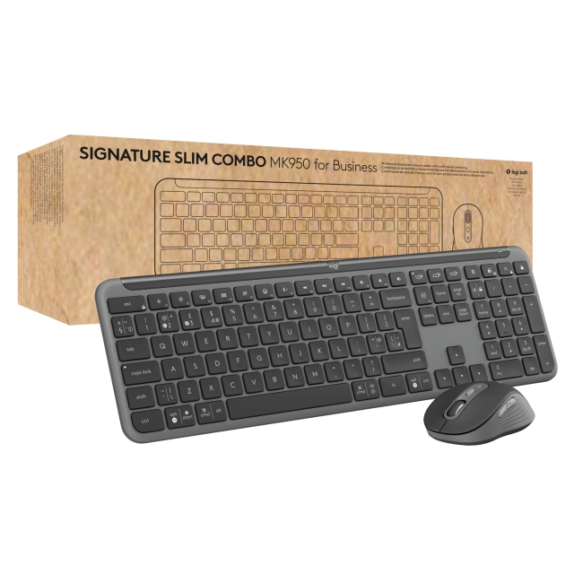 Logitech Kit tastatura si mouse Signature MK950 wireless si BT, grafit, US Intl layout