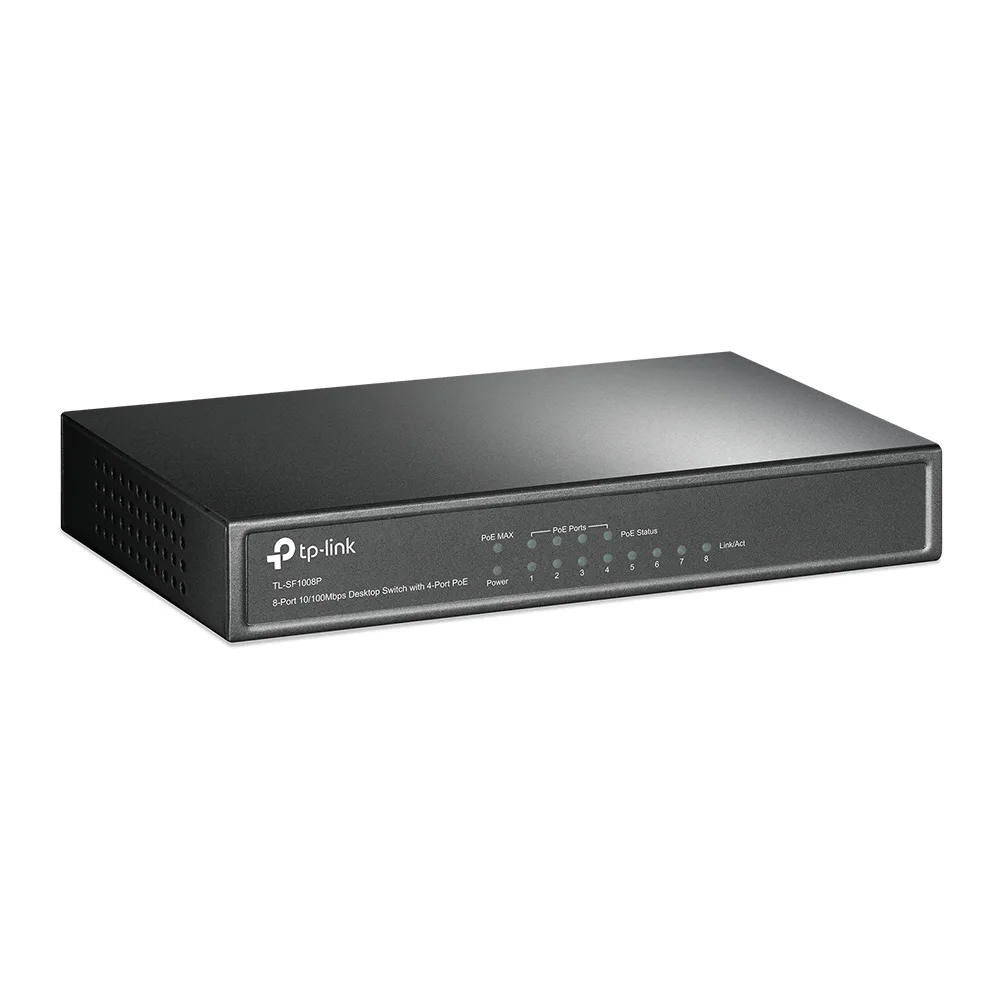 TP-Link TL-SF1008P Switch PoE (Power Over Ethernet) 8 Porturi 10/100M (4 porturi PoE) angle
