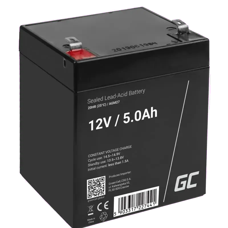 Green Cell Acumulator VRLA AGM 12V/ 5AH, dimensiuni 90x70x101 mm, terminal F2/T2