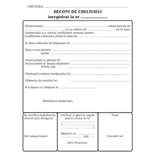 Office Decont cheltuieli A5 100file