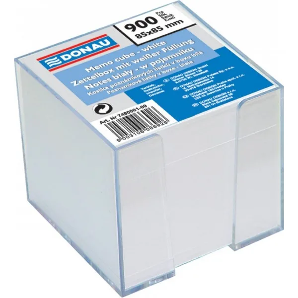 Office Set cub notite alb 92x92mm, 750 file, cu suport plastic