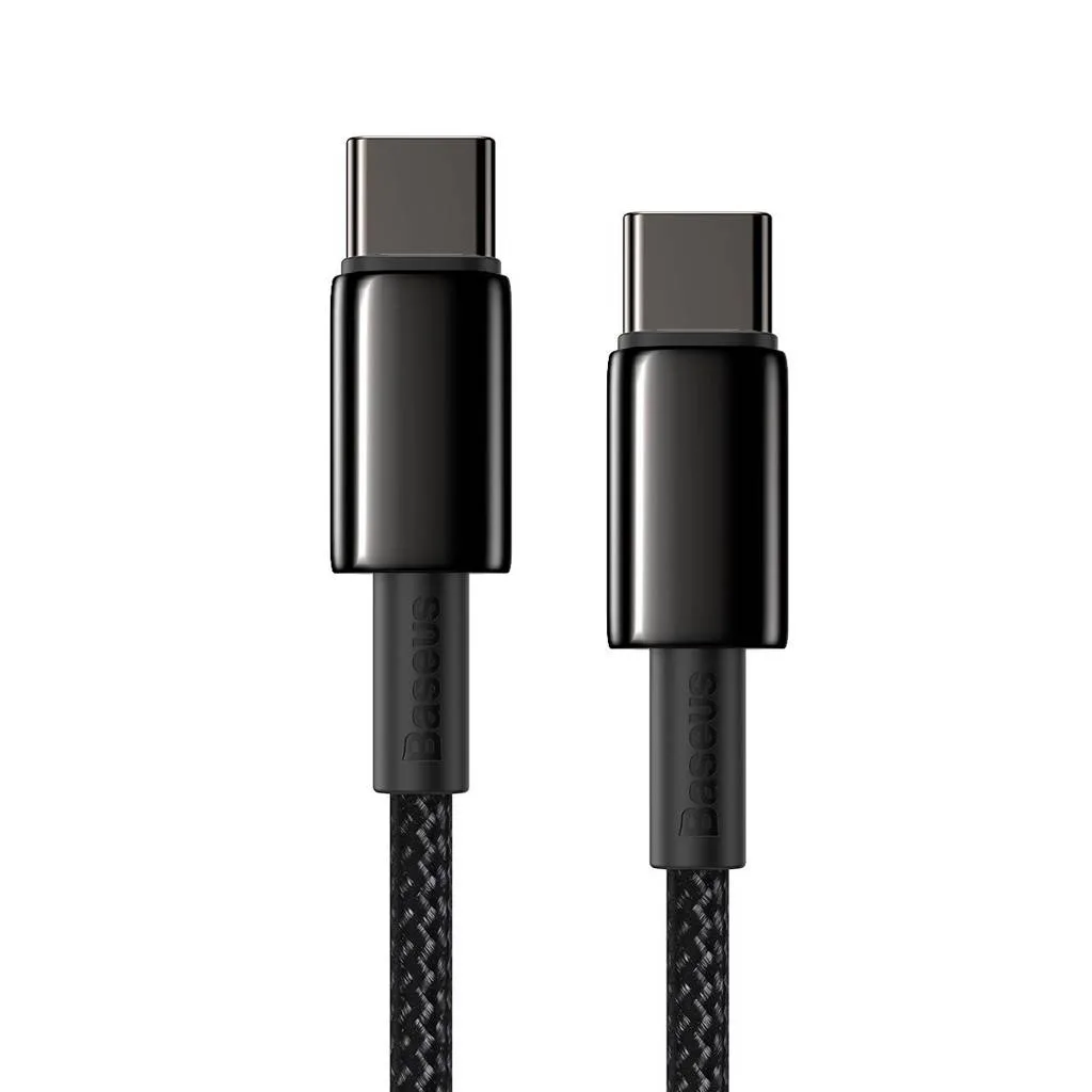 Baseus Cablu Tungsten Gold USB-C la USB-C 100W 2m negru 