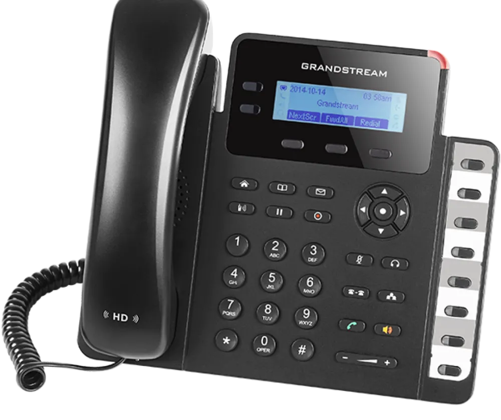 Grandstream Networks GXP1628 basic IP phone, 2 SIP accounts, 2 lines, 2x GbE, PoE 