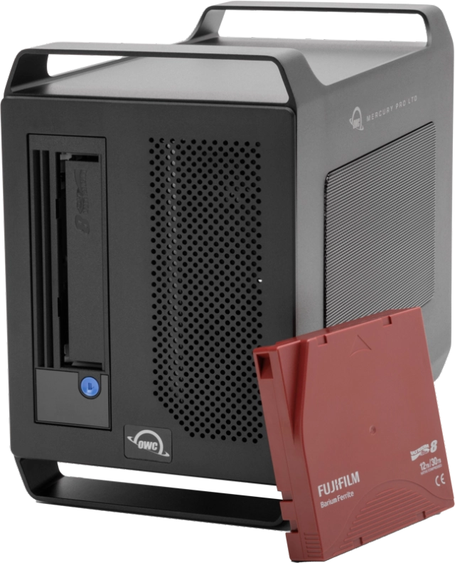 OWC Mercury Pro LTO-8 Thunderbolt cu banda, cleaner si SSD 4TB 