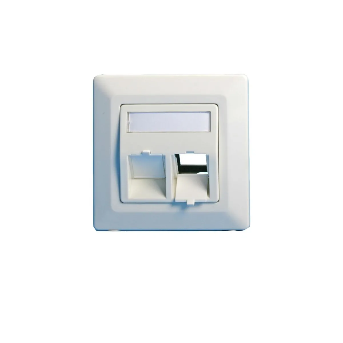 Lanview LVN126188 placa perete 2 porturi Keystone RJ45 80x80mm alba