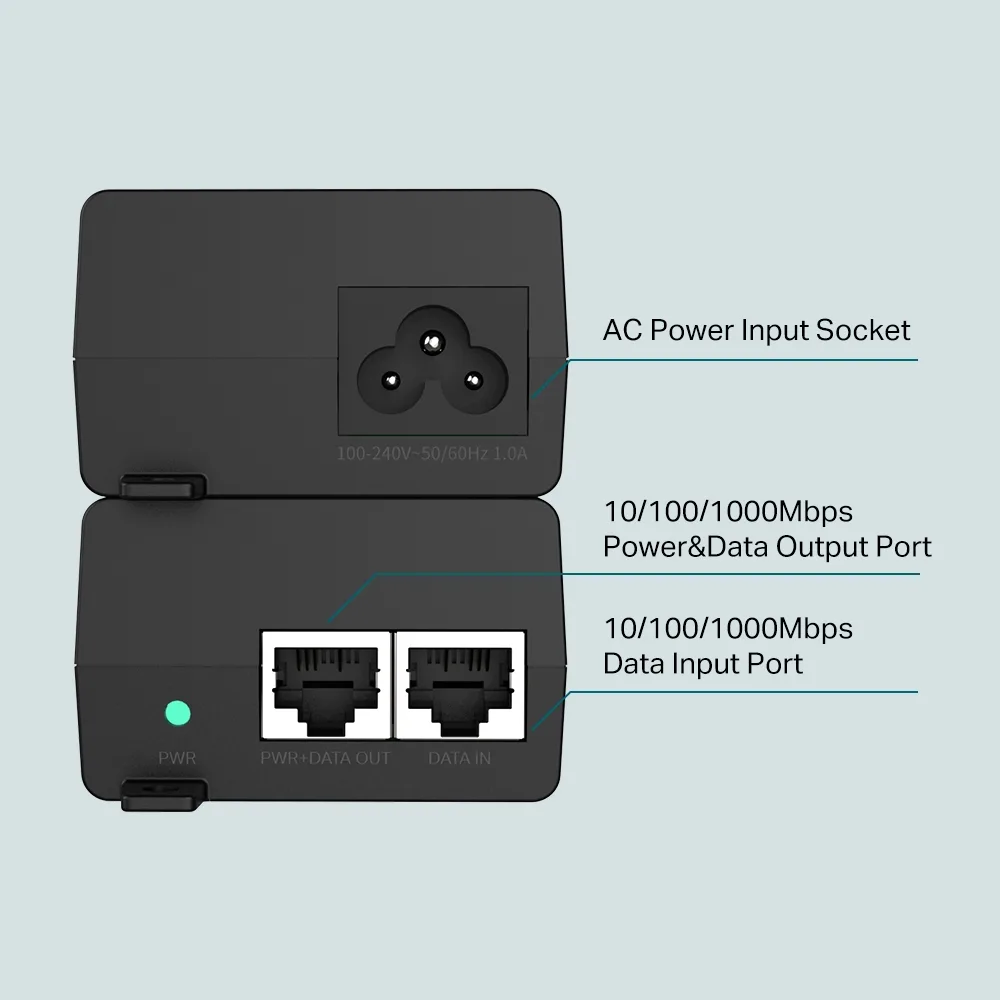 TP-Link Injector PoE+, Gigabit in/out, IEEE 802.3af/at, 30W, max. 100m 