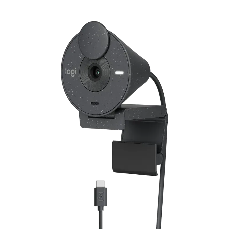 Logitech Brio 300, Full HD 1080p, RightLight 2, 70 FoV, USB-C, Privacy, Graphite