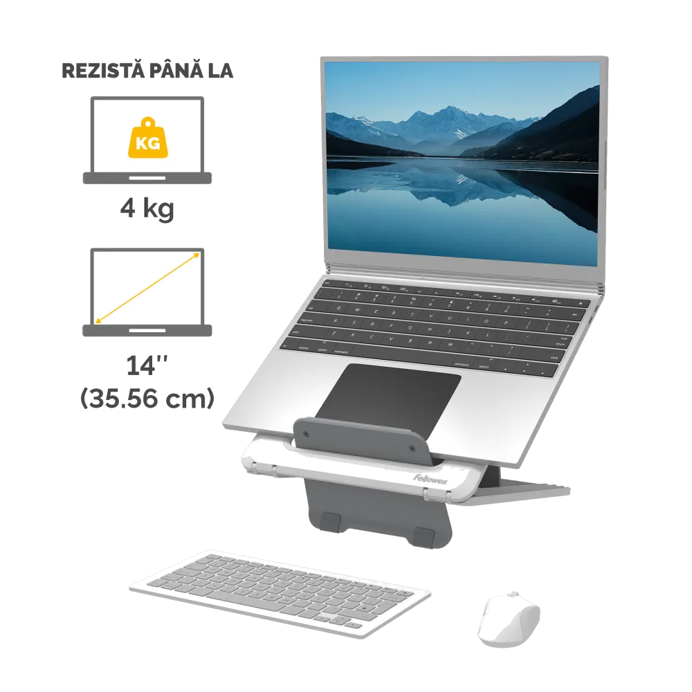 Fellowes Breyta Laptop Stand White suport laptop 14inch si maxim 4kg, 